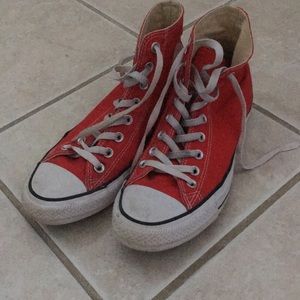 Fairly worn red converse